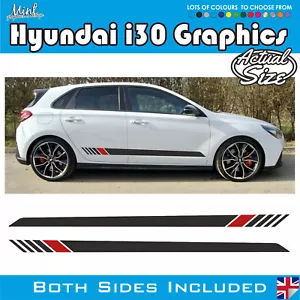 HYUNDAI i30 i40 i20 Side Stripes FITS ALL MODELS Decals Stickers Graphics 013 - Picture 1 of 4