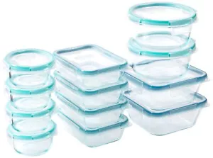Total Solution 24-Pc Glass Food Storage Container Meal Prep Set with Plastic ... - Picture 1 of 5