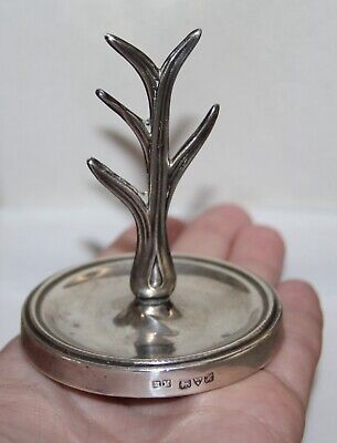 Antique Edwardian Hallmarked Solid Silver Ring Tree - Henry Matthews Chester • 54.99£