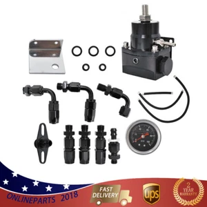 Universal Adjustable+100psi Oil Guage AN-6 Fitting Fuel Pressure Regulator Kit - Foto 1 di 15