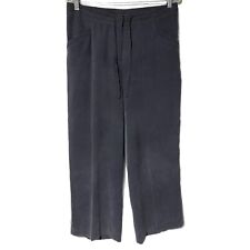J. Jill 100% Silk Gray Wide Leg Trousers Pants Size 10 Tie Waist