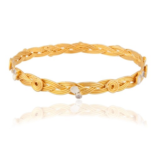 VALENTINO Bracciale Link Corda Intrecciata per Donna Placcato Oro Zirconi Gemma Gioielli per Regalo