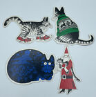 Lot of 4 Vintage 1970s/80s  B KLIBAN Cat Cardboard Ornaments ~5' Unused/Mint