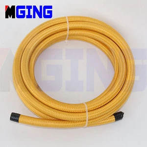AN6 6AN 6 Stainless Steel Braided Oil Fuel Line Hose 3M 9.8FT Yellow - Foto 1 di 5