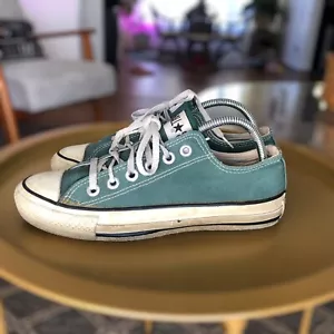 Converse anni 80 made in USA rare vintage tela verde Chuck Taylor US5 UK4 EU38 - Foto 1 di 18