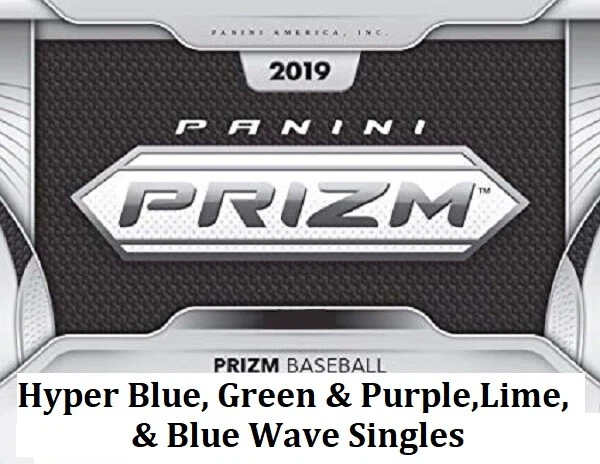 2019 Prizm Hyper Blue, Blue Wave, Green & Purple  Lime Singles - Image 1 of 1