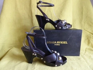 sandales SONIA RYKIEL cuir clouté T 38 - Picture 1 of 15