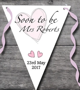 SOON TO BE DECORATION BUNTING FLAG BANNER ACCESSORIES BABY PINK PBU102 - Picture 1 of 1