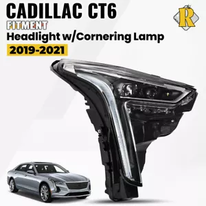 For 2019-2021 Cadillac CT6 Full LED Headlight With Cornering Lamp Passenger Side - Picture 1 of 5
