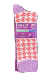 Gildan Girl's Smart Basic Knee High Socks Size 10.5-4 Two Pack NWT Pink Purple - Picture 1 of 3