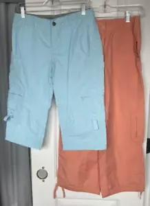Bundle/Lot 2 pairs of Women's Shorts and Capri Pants size: 4 Light Blue & Coral - Picture 1 of 16