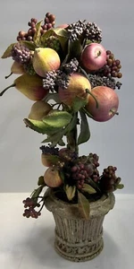Vintage Christmas Ornament Topiary Fruit Ceramic Pot - Picture 1 of 5