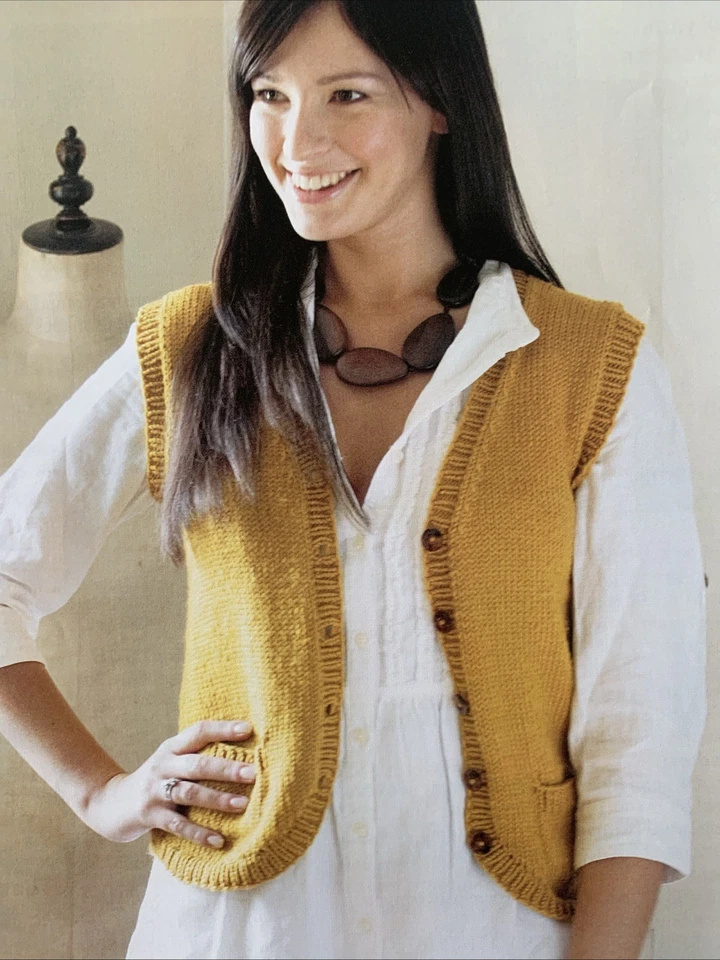 Ladies Knitting Pattern 1913  Classic Waistcoat In Debbie Bliss Rialto Aran Yarn - Image 1 of 4