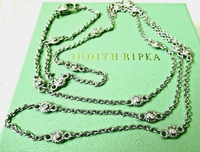 Collar Estación Diamonique Judith Ripka Plata Esterlina 36" Circonita Con Caja JR Foto 1 de 4