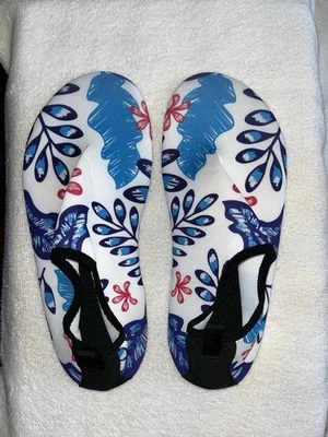 Seekway White/Blue/Red Water Shoe   Swim Pool Beach Quick Dry Women Size 10/11 - Image 1 of 3