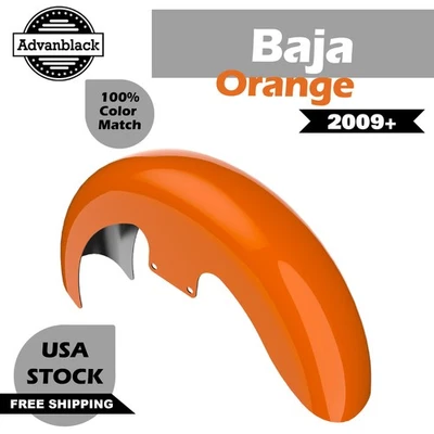 Advanblack Baja Orange 19" Reveal Wrapper Hugger Front Fender Fits Harley 09+ - Image 1 of 4