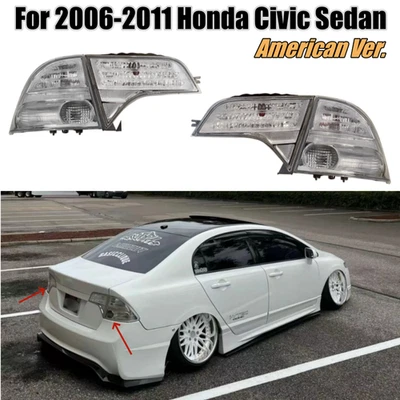 Luces traseras cristalinas para Honda Civic 2006-2011 sedán sin blubs versión americana Foto 1 de 4