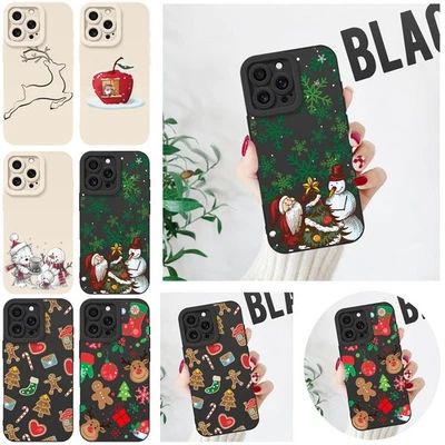 Capa telefone borracha fofa Natal para Samsung S25 Plus S24 iPhone 17 16e 15 - Imagem 1 de 4