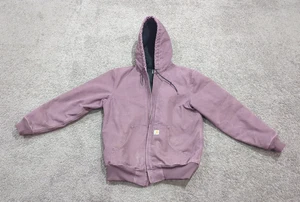 Vintage Carhartt Womens Size M Jacket WJ130 DPM Plum Purple Canvas Hooded - Picture 1 of 6