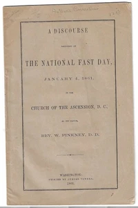 Folleto de la Iglesia de la Ascensión de la Era de la Guerra Civil del Día Nacional de Ayuno de 1861 - Imagen 1 de 4