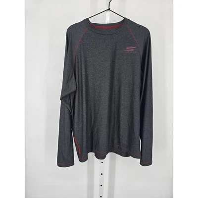 Camiseta deportiva Skechers Performance para hombre talla XL manga larga gris oscuro Foto 1 de 4