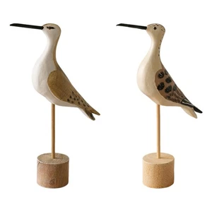 Sea Bird Figurine, Seabird Statue Wood Decorative Coastal Decor Seagull - Picture 1 of 15