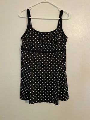 Traje de baño Longitude para mujer talla 12 negro blanco a lunares S9 Foto 1 de 4