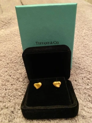 PENDIENTES TIFFANY & CO ELSA PERETTI 18KT YG CORAZÓN COMPLETO TACHUELAS Foto 1 de 4