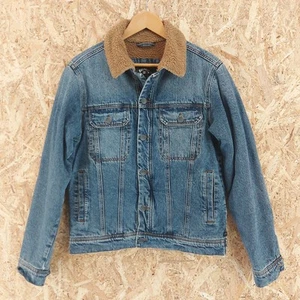 Small BILLABONG Denim Sherpa Jacket Mens Blue Fleece Lined Quilted Uk S - Picture 1 of 12