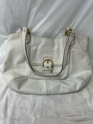 COACH F27231 CAMPBELL LEATHER FLAP SATCHEL WHITE (P23013355) - Image 1 of 4
