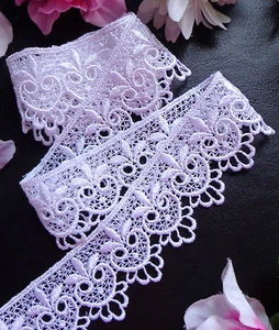 Venise Lace, 1+3/4 inch wide white color price for 1 yard - Picture 1 of 1