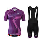 Kit court de vêtements de cyclisme pour femmes violet maillot réfléchissant et (bib) shorts