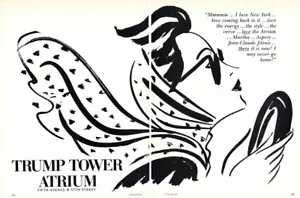 1986 Trump Tower Atrium TT Vintage 2-seitige MAGAZINANZEIGE - Bild 1 von 1