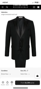 Men’s VALENTINO UOMO Neiman Marcus Tuxedo Blazer Suit Pants Set Black Wool 40 - Picture 1 of 20