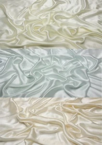 100% Seide Crepe Satin Natur Silk Bluse Kleid Schal Damenkleid Seidenkleid Stoff - Bild 1 von 5