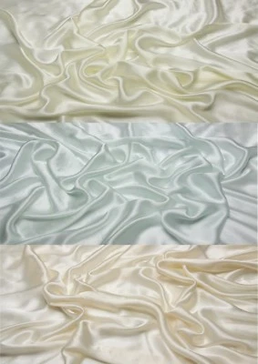 100% Seide Crepe Satin Natur Silk Bluse Kleid Schal Damenkleid Seidenkleid Stoff - Bild 1 von 2