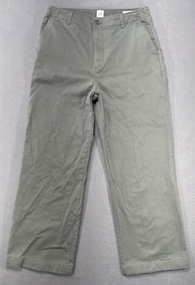 Gap Loose Khaki Trousers Pants Womens Sz 10 Green Wide Leg Casual Boho Military - Image 1 of 4