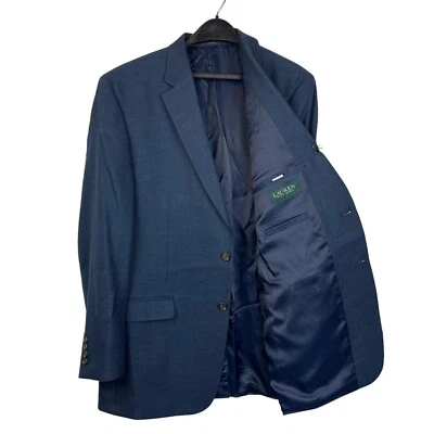 Blazer Chaqueta Abrigo Deportivo Lauren Ralph Lauren 44L Lino Rayón Poliéster Azul Marino Foto 1 de 4