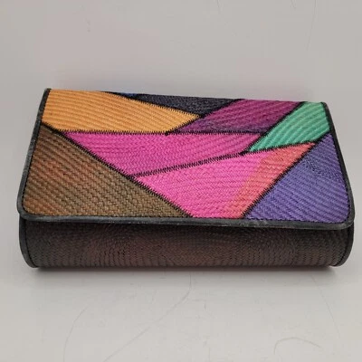 复古手拿包 多色布贴 手工艺品 菲律宾制造 — 第 1/4 张图片