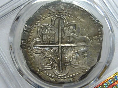 (1556-88) PHILIP II 8 REAL COB PCGS AU55 SEVILLA ASSAYER D SPAIN SILVER COLONIAL - Image 1 of 4