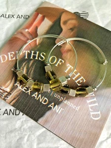 Alex and Ani ~ Pendientes de helecho pionero en plata rarafaeliana ~ Profundidades de la naturaleza - Imagen 1 de 6