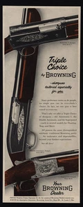 1956 BROWNING Carved Superposed Automatic & Double Auto Shotguns VINTAGE AD - Picture 1 of 1