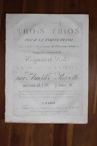 ✒ ca.1810 Amédée RASETTI opus 13 1er trio - partition gravée violon flûte - Imagen 1 de 1