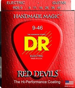 DR RDE-9/46 Red Devils Coated Red Electric Guitar Strings gauges 9-46 - Picture 1 of 2