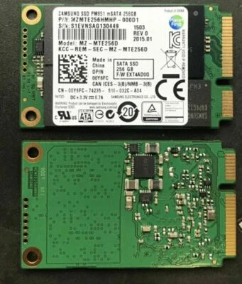 Samsung 256GB PM851 mSATA SSD Internal 1.8 inch SATA MZMTE256HMHP Dell PN 00Y6FC - Image 1 of 4