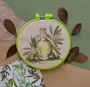 DIY Cross Stitch Kit "Olive aroma" 6.7"x6.7", Abris Art - Picture 1 of 6