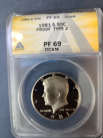 1981 S type 2 KENNEDY HALF -ANACS**Deep Cameo** PF 69- Great Price & FREE SHIP! Cover