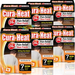 6x Cura Heat Pads Back & Shoulder 7 Heat Patches 24H Warm Pain Relief - Picture 1 of 1