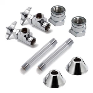 MCGUIRE LFH2158LK 1/2" IPS Válvula de parada de ángulo cromada pesada con latón de 4" Ni - Imagen 1 de 2