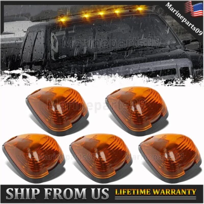 For Ford F250 F350 F550 Super Duty Amber LED Clearance Cab Roof Marker Lights - Image 1 of 4